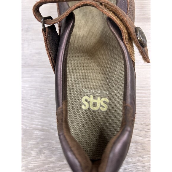 SAS Step Out Womens Brown Mary Jane Shoes 9n Flat Leather Casual Comfort - Picture 7 of 10